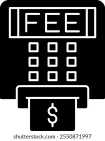 Atm Fees Glyph Vector Icon Design
