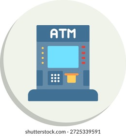Icono de estilo de círculo plano de ATM