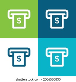 Atm Flat four color minimal icon set
