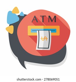 atm flat icon with long shadow