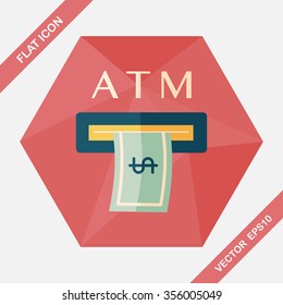 atm flat icon with long shadow