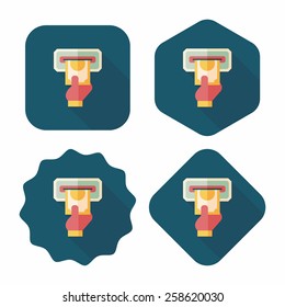 ATM flat icon with long shadow,eps10