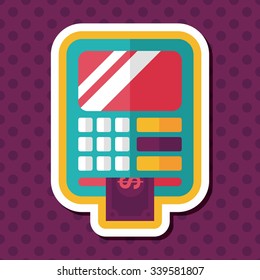 ATM flat icon with long shadow,eps10