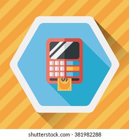 ATM flat icon with long shadow,eps10