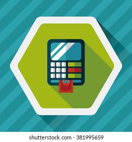 ATM flat icon with long shadow,eps10