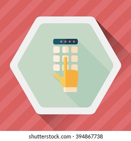 ATM flat icon with long shadow,eps10