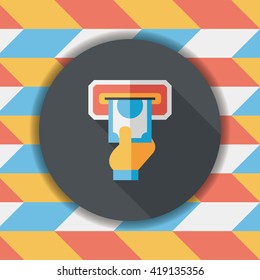 ATM flat icon with long shadow,eps10