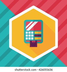 ATM flat icon with long shadow,eps10