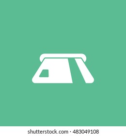 ATM Flat Icon On Green Background