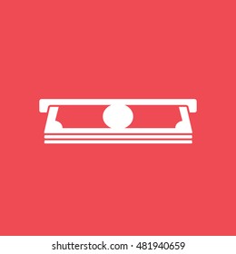 ATM Flat Icon On Red Background