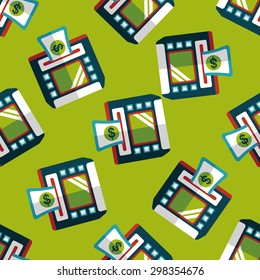 ATM flat icon,eps10 seamless pattern background