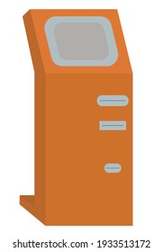 ATM, floor terminal. Vector stock illustration isolated on white background.