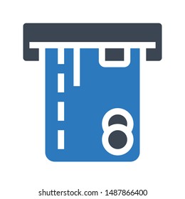 atm glyph colour vector icon