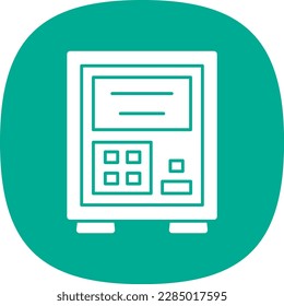 Atm Glyph Curve Vector Icon Design
