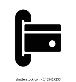 atm glyph flat vector icon