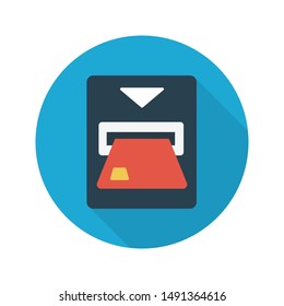 atm glyph flat vector icon