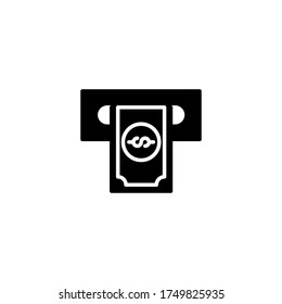 atm glyph Icon. bank vector illustration on white background