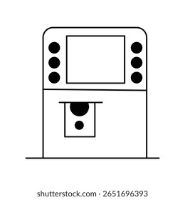 Icono de glifo ATM con fondo blanco Vector Ilustración de stock