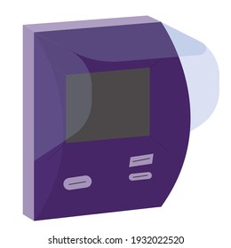 ATM, hinged terminal. Vector stock illustration isolated on white background.