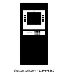 ATM icon; automated teller machine on white background. vector illustration.