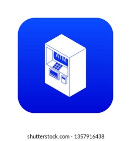 Atm icon blue vector isolated on white background