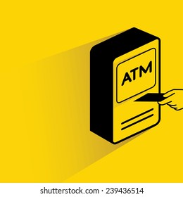 ATM icon, credit card and money machine