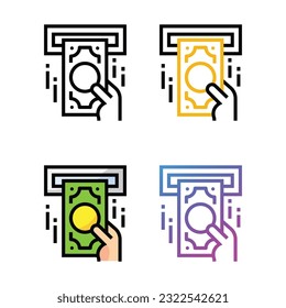 Atm icon design in four variation color