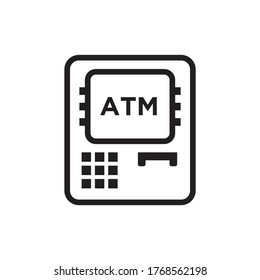 ATM-Symboldesign einzeln auf weißem Hintergrund. Vektorgrafik
