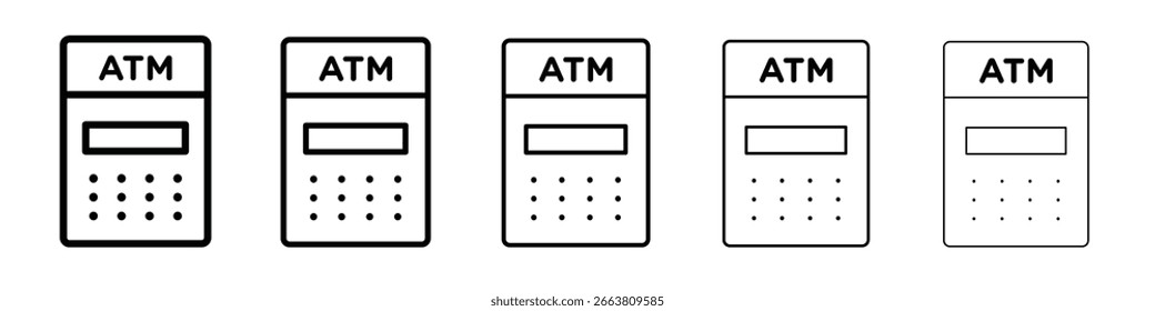 Diseño del icono del cajero automático, logotipo, App, interfaz de usuario. Ilustración vectorial, EPS