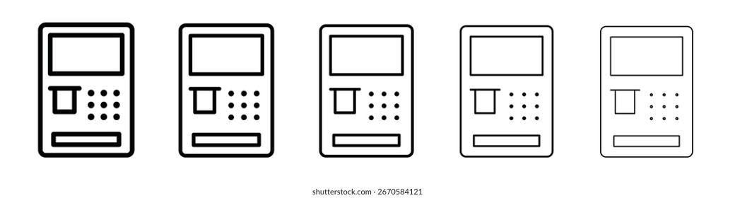 Diseño del icono del cajero automático, logotipo, App, interfaz de usuario. Ilustración vectorial, EPS