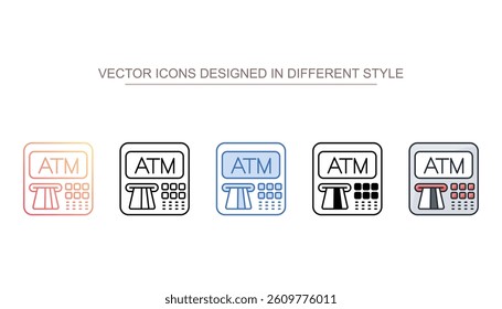 Atm icon design with white background stock illustration
