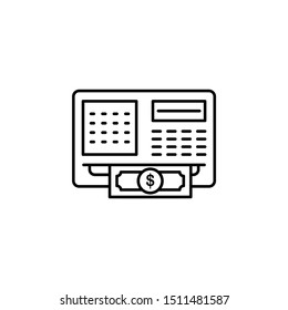 Atm icon. Element of public services thin line icon