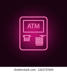 ATM icon. Elements of hotel in neon style icons. Simple icon for websites, web design, mobile app, info graphics