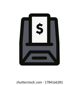 atm icon with filled line style icon