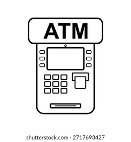 Diseño de Ilustración vectorial de estilo plano de icono de ATM.