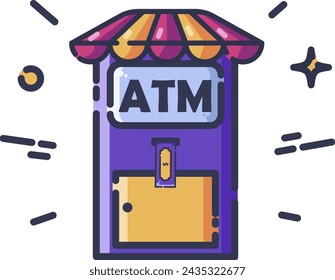 ATM-Symbol-Illustration Vektor editierbare Farbe für App-Webdesign