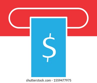Atm icon isolated on abstract background
