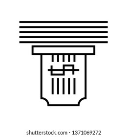 ATM icon isolated on white background, vector illustration