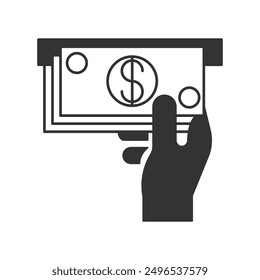 ATM-Symbol einzeln auf weißem Hintergrund. Abhebungsbetrag Symbol modern, einfach, Vektor, Symbol für Website-Design, mobile App, ui. Vektorgrafik