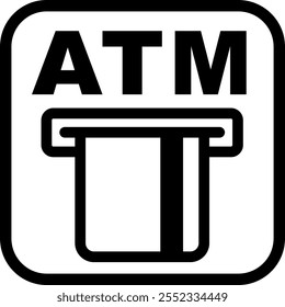 The ATM icon isolated on white background