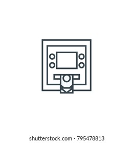 ATM icon isolated on white background. Withdraw symbol modern, simple, vector, icon for website design, mobile app, ui. Vector Illustration