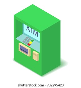 Atm icon. Isometric illustration of atm vector icon for web