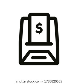 icono de atm con icono de estilo de línea