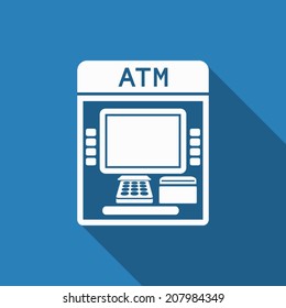 atm icon with long shadow