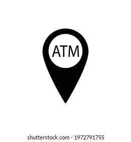 atm icon map point, destination with bank ATM sign 