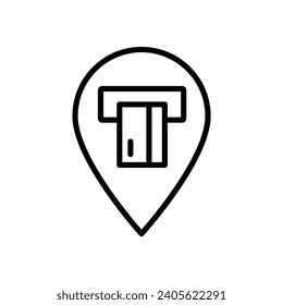ATM-Symbol-Kartenpunkt, Zielort mit Bank-ATM-Zeichen 