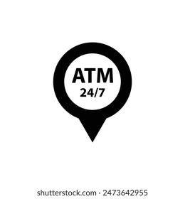 atm icon map point, destination with bank ATM sign