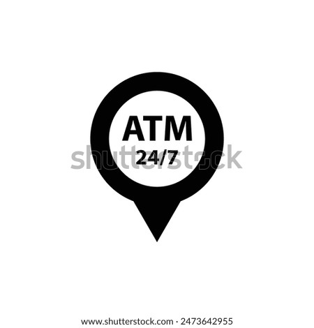 atm icon map point, destination with bank ATM sign