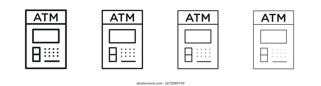 Ícone Atm. linhas de traçados mínimos para designs da Web