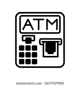 Atm Icon Mixed Vector Illustration